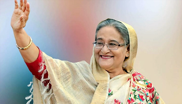 টুঙ্গিপাড়ার পথে প্রধানমন্ত্রী