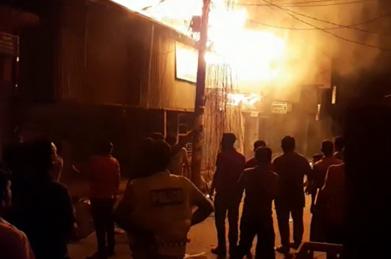 পটুয়াখালীতে ভয়াবহ অগ্নিকান্ডে অর্ধশতাধিক দোকান-ঘর পুড়ে ছাই