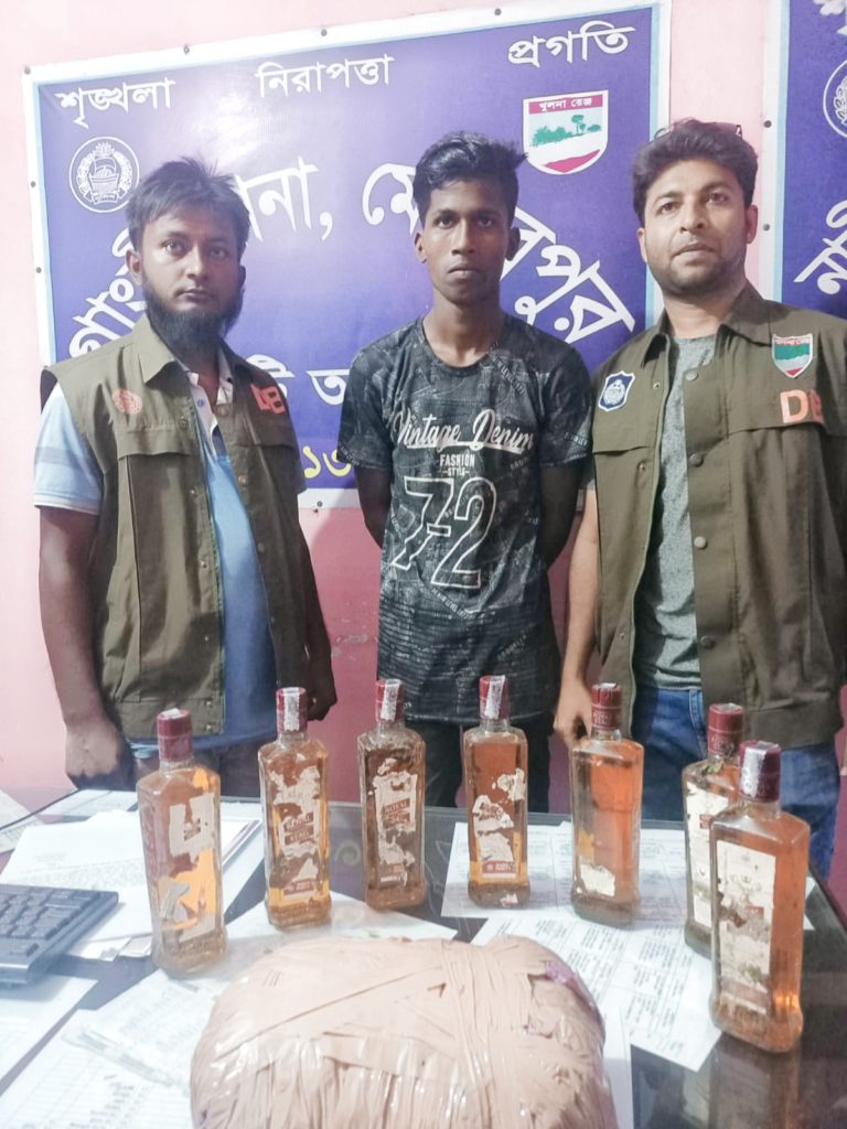 মেহেরপুরের গাংনীতে গাঁজা ও মদসহ আটক-১