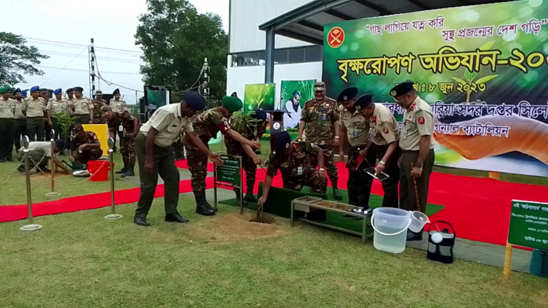 জালালাবাদ সেনানিবাসে বৃক্ষরোপন কর্মসূচী পালন