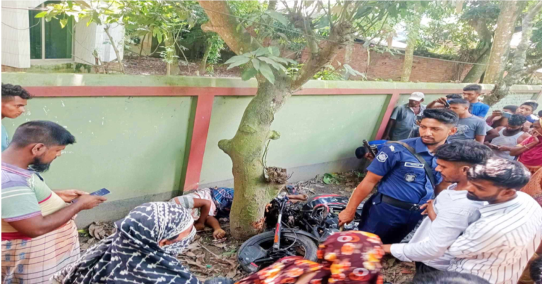 পথচারীকে বাঁচাতে গিয়ে মোটরসাইকেল আরোহীর মৃত্যু