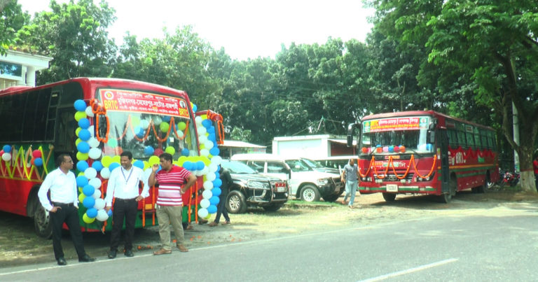মেহেরপুরে বিআরটিসি বাস চলাচল উদ্বোধন