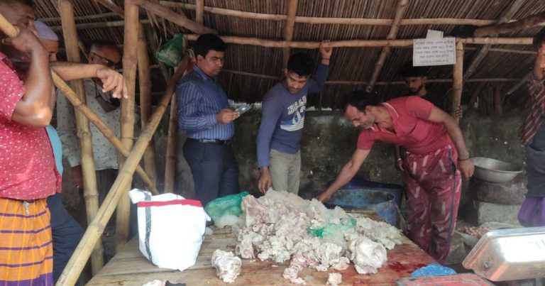 বাসি মাংস বিক্রি, ৭ প্রতিষ্ঠানকে জরিমানা