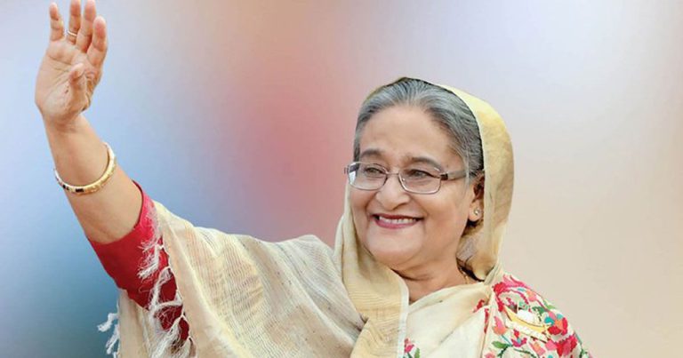 দেশের পথে প্রধানমন্ত্রী শেখ হাসিনা