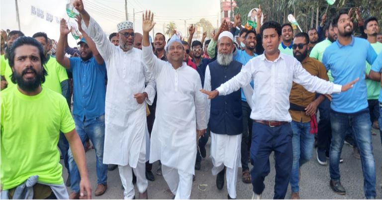 জামালপুরে স্বতন্ত্র প্রার্থীর বিজয় মিছিল