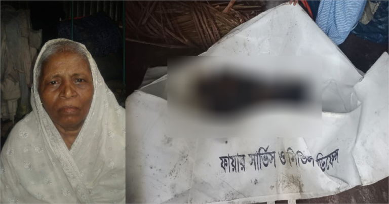 শর্ট সার্কিটের আগুনে পুড়ে অঙ্গার বৃদ্ধা মা