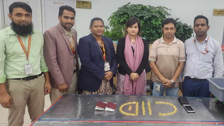 শাহজালালে ৫ কেজি স্বর্ণ জব্দ