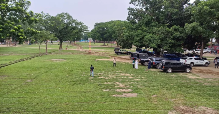 ঈদের জামাতের জন্য প্রস্তুত শোলাকিয়া ঈদগাহ মাঠ