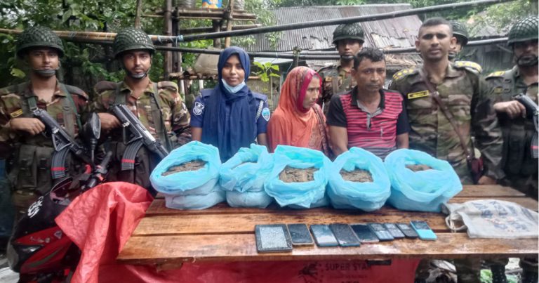 ১০ কেজি গাঁজা, ইয়াবা ও নগদ টাকাসহ স্বামী-স্ত্রী গ্রেপ্তার