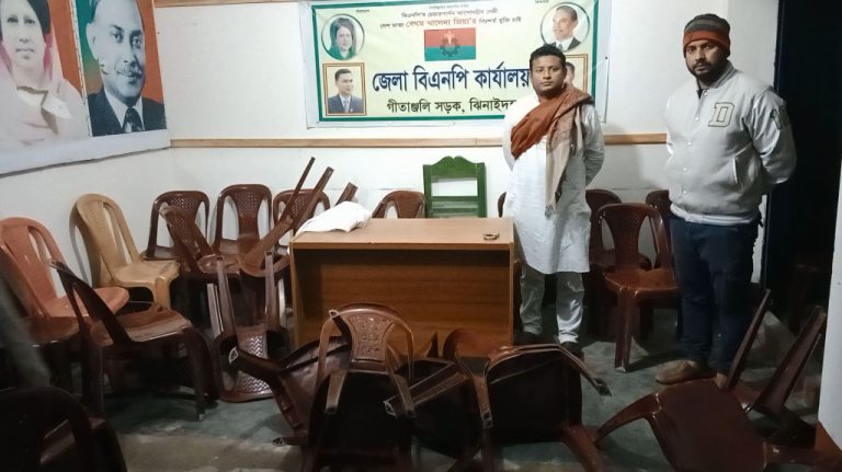 ঝিনাইদহে বিএনপি অফিসে দুর্বৃত্তের হামলা