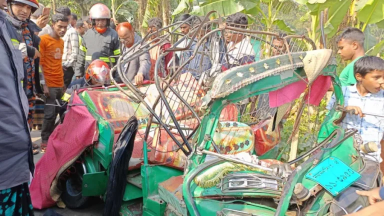 শেরপুরে বাসচাপায় সিএনজি অটোরিকশার ৫ জন নিহত