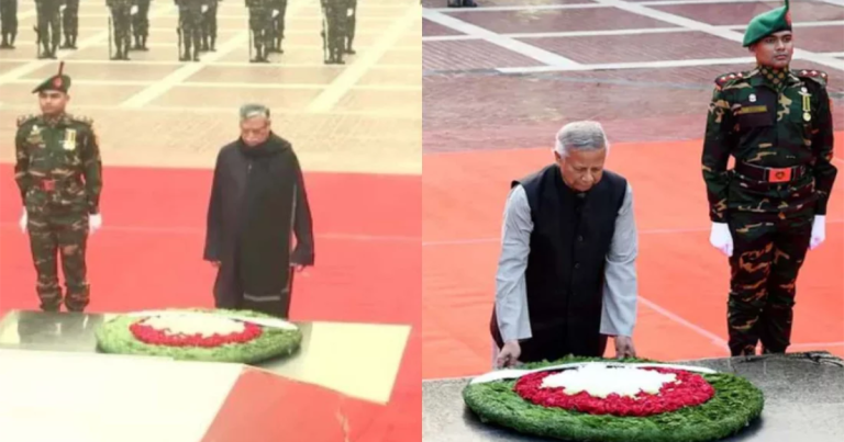শহীদ বুদ্ধিজীবী স্মৃতিসৌধে শ্রদ্ধা জানালেন রাষ্ট্রপতি-প্রধান উপদেষ্টা