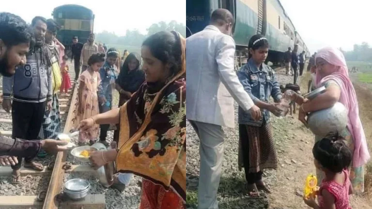 বিকল ট্রেনের যাত্রীদের খাবার খাইয়ে প্রশংসায় ভাসছেন পাবনাবাসী