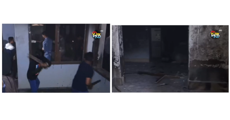 ধানমন্ডি ৩২ নম্বর বাড়িতে চলেছে ভাঙচুর