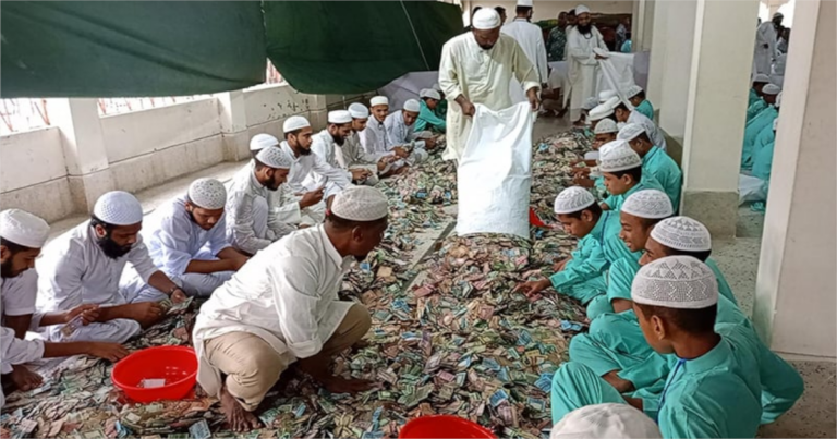 পাগলা মসজিদ দানবাক্সে মিলল ২৮ বস্তা টাকা, চলছে গণনা