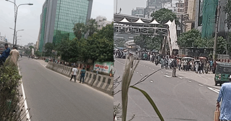 বনানী এলাকার ঢাকা-ময়মনসিংহ সড়ক অবরোধ