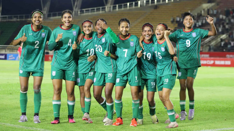 সাগরিকার জোড়া গোলে লাওসকে হারাল বাংলার মেয়েরা
