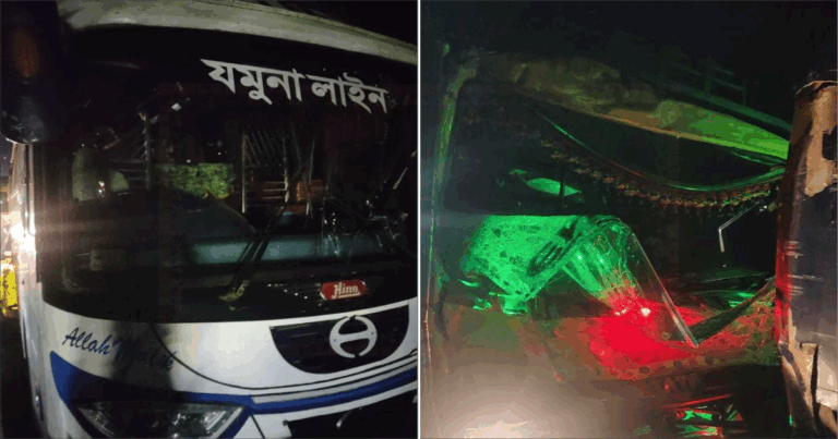 ফরিদপুরে দাঁড়িয়ে থাকা দুর্ঘটনাকবলিত বাস যাত্রীদের ট্রাকচাপা, নিহত ২