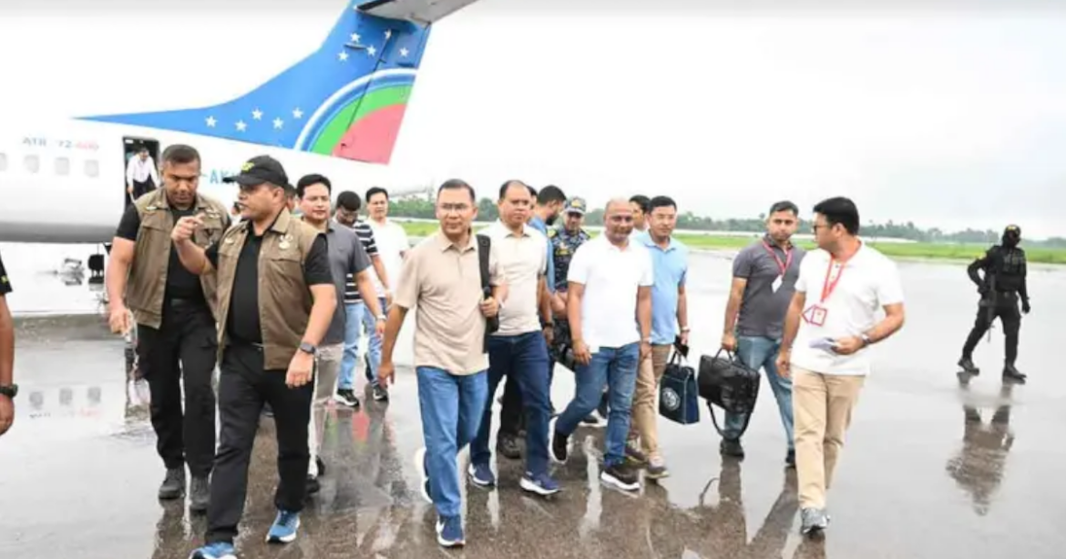প্রধানমন্ত্রী হিসেবে দায়িত্ব গ্রহণের পর প্রথমবার মৌলভীবাজার সফরের উদ্দেশ্যে সিলেটে পৌঁছেছেন প্রধানমন্ত্রী তারেক রহমান।