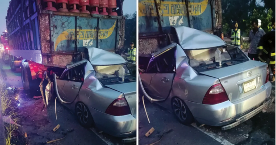 ঢাকা-ভাঙ্গা এক্সপ্রেসওয়েতে দাঁড়িয়ে থাকা সিলিন্ডার (গ্যাস) ভর্তি একটি ট্রাকের পেছনে প্রাইভেটকারের ধাক্কায় ৫ জন নিহত হয়েছেন।