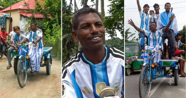 ঋণের টাকায় আর্জেন্টিনার রঙে গ্রাম রাঙালেন ‘সুমন মেসি’