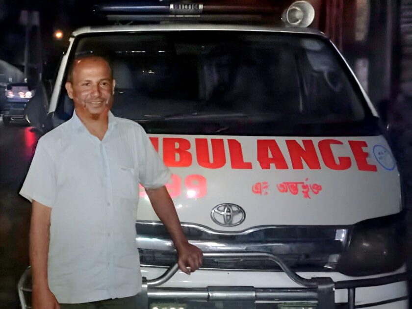জীবন বাঁচানো অ্যাম্বুলেন্সেই ‘শেষ ঠিকানা’ হলো হাসিবুরের