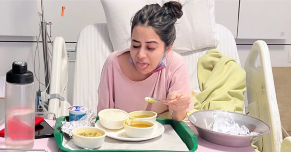 হাতে স্যালাইন, মুখে ক্লান্তির ছাপ— সামাজিক যোগাযোগমাধ্যমে এমনই ছবি শেয়ার করেছেন ভারতীয় কনটেন্ট নির্মাতা ও অভিনেত্রী ঊর্ফী জাভেদ।