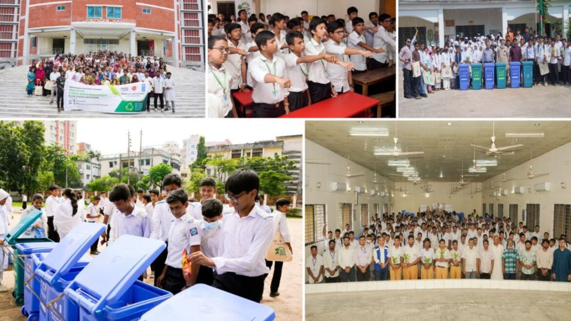 প্লাস্টিক বর্জ্য কমাতে উৎসে বর্জ্য পৃথকীকরণের চর্চা গড়ে তুলতে টাঙ্গাইল, চট্টগ্রাম ও কক্সবাজারের পাঁচটি শিক্ষাপ্রতিষ্ঠানকে স্থানীয় রিসাইক্লিং উদ্যোক্তাদের সঙ্গে যুক্ত করেছে ইউএনডিপি। ছবি: সংগৃহীত