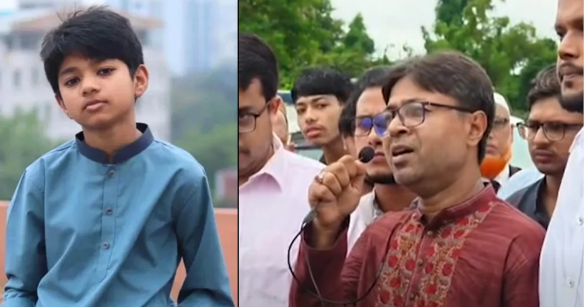 নিহত স্কুলশিক্ষার্থী ইশায়াত শাহরিয়ার অপ্রতিমের প্রথম জানাজা অনুষ্ঠিত হয়। জানাজার আগে কান্নায় ভেঙে পড়ে বাবা কে এম ফিরোজ শাহরিয়ার।