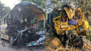 নাটোরে বাস-ট্রাক সংঘর্ষে শরীয়তপুরের ৫ ব্যবসায়ী নিহত